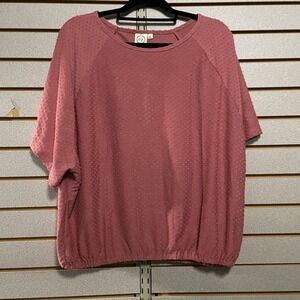 NWTs Boutique G+E Grace Plus Emma Mauve 3XL Short Sleeve Blouse Top Shirt Dressy